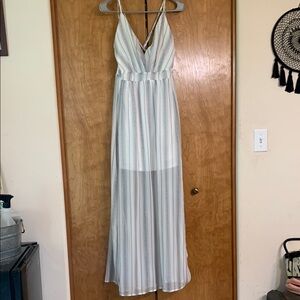 Elegant Striped Maxi Dress